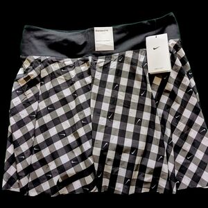 Nike Women's Checkered Mini Skirt in Black and White